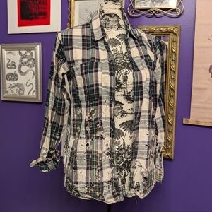 Grunge Bleached & Distressed Flannel